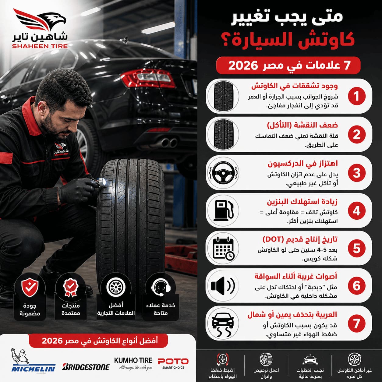 When Should You Change Your Car Tires? 7 Signs in Egypt 2026 